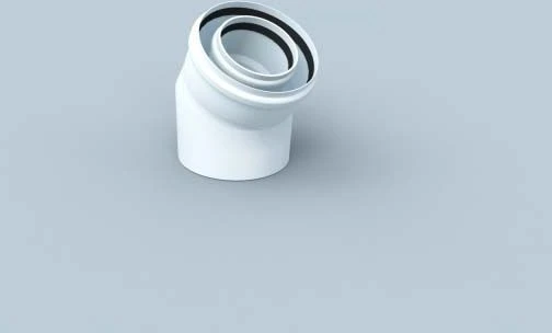 Bertrams Polyline LAS Bogen 41BG45-60 45°, DN 60/100, Innen, Weiß