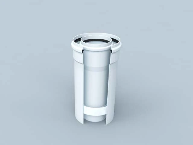 Bertrams Polyline LAS Rohr 41RL500-60 500 Mm, DN 60/100, Innen, Weiß – Bild 2