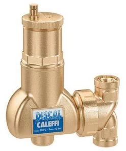 Caleffi Discal Mikroblasenabscheider 551706 1" IG, Messing-Gehäuse, Für Horizontale Und Vertikale Rohrleitungen