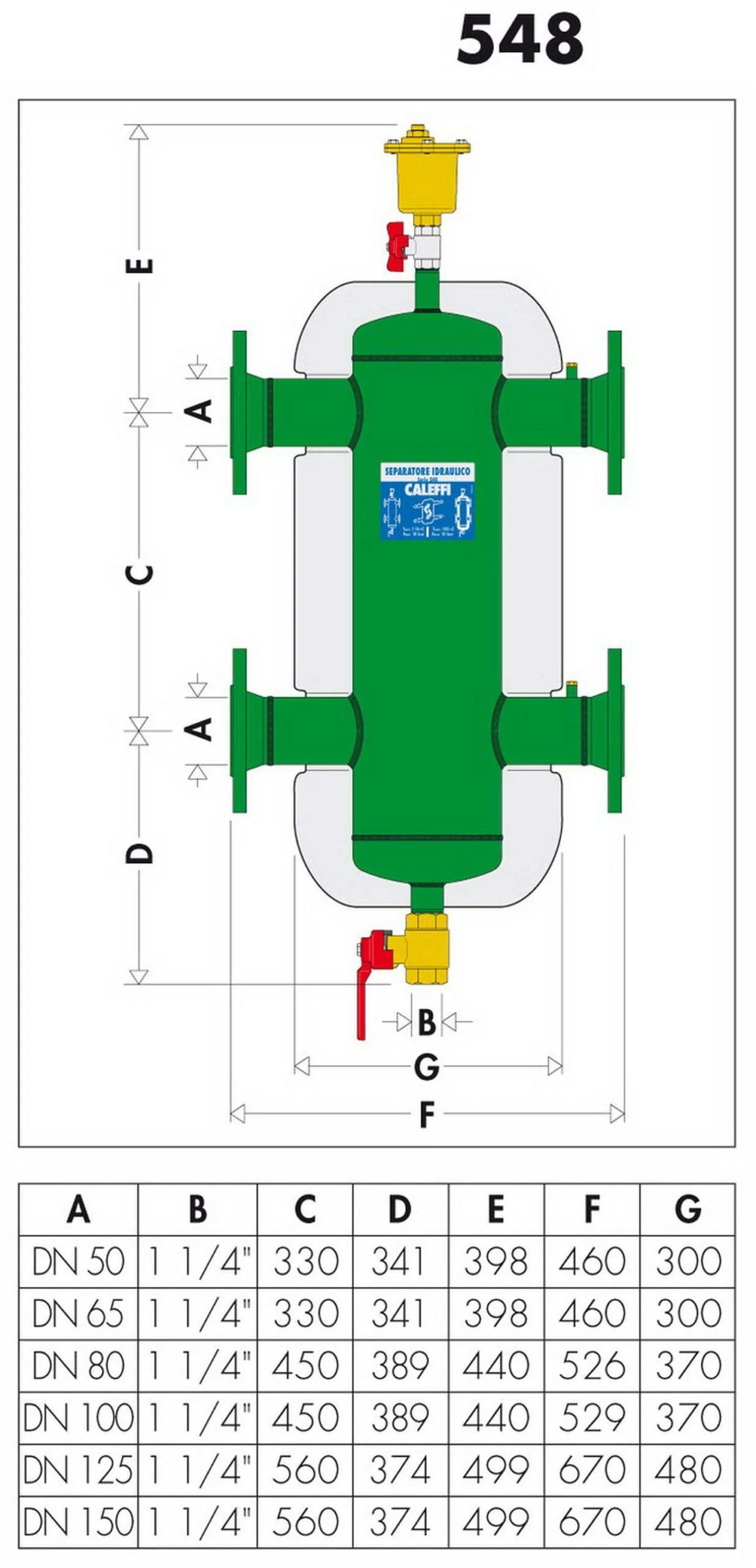 Caleffi Weiche 548102 DN 100, Hydraulisch, Mit Flanschanschluss Und Isolierung – Bild 2