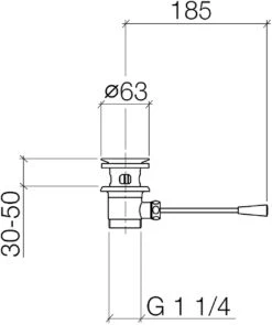 Dornbracht Ablaufgarnitur 1030097000 Chrom, 11/4", Mit Kniehebel 200 Mm