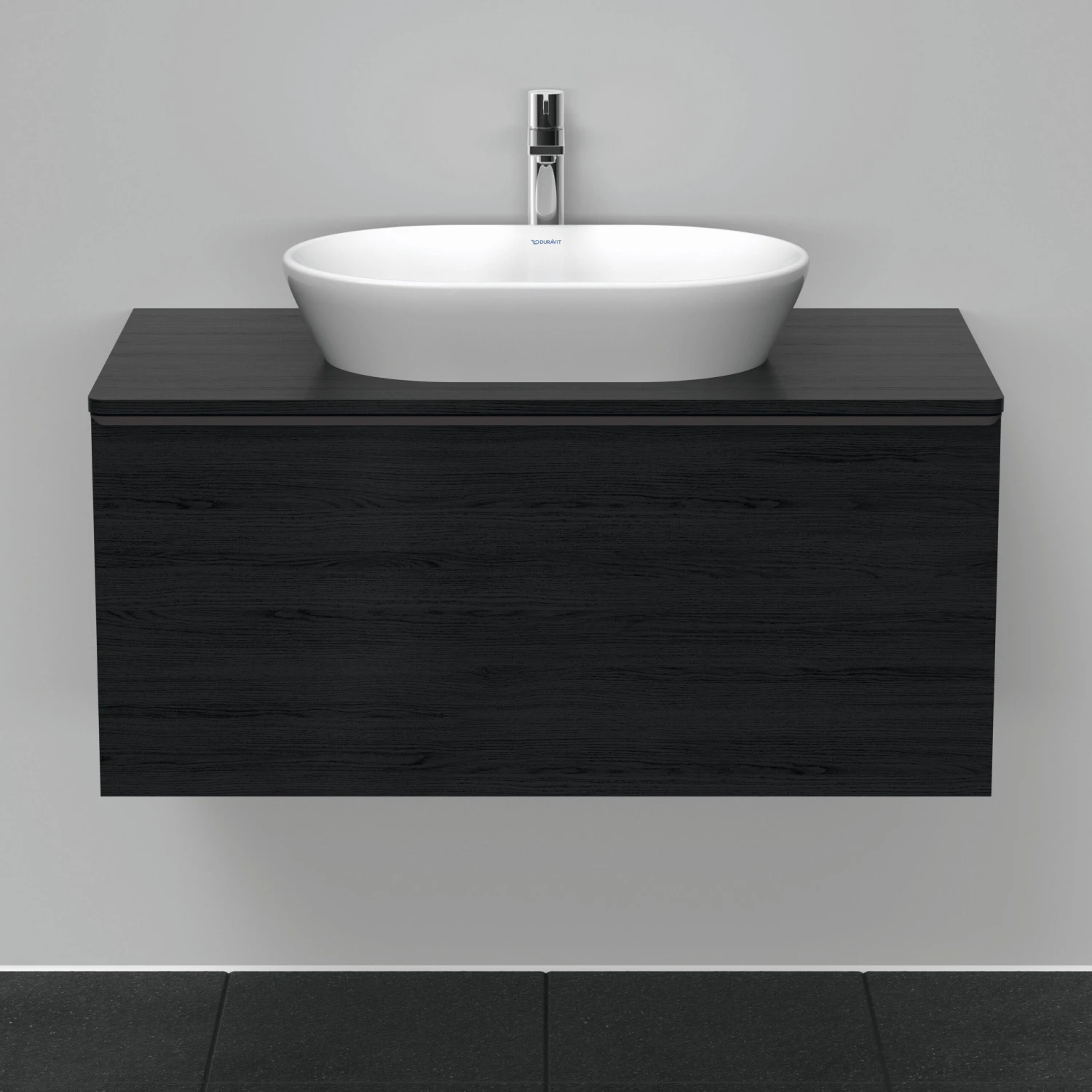 Duravit D-Neo Waschtisch-Unterschrank DE494801616 100 X 55 Cm, Eiche Schwarz, Wandhängend, 1 Auszug, 1 Konsolenplatte – Bild 2