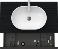 Duravit D-Neo Waschtisch-Unterschrank DE494801616 100 X 55 Cm, Eiche Schwarz, Wandhängend, 1 Auszug, 1 Konsolenplatte