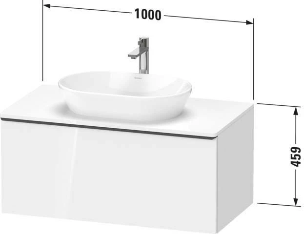 Duravit D-Neo Waschtisch-Unterschrank DE494801616 100 X 55 Cm, Eiche Schwarz, Wandhängend, 1 Auszug, 1 Konsolenplatte – Bild 6