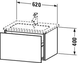 Duravit L-Cube Waschtischunterbau LC614002222 Weiß Hochglanz, 62x40x48,1cm, 1 Auszug – Bild 7