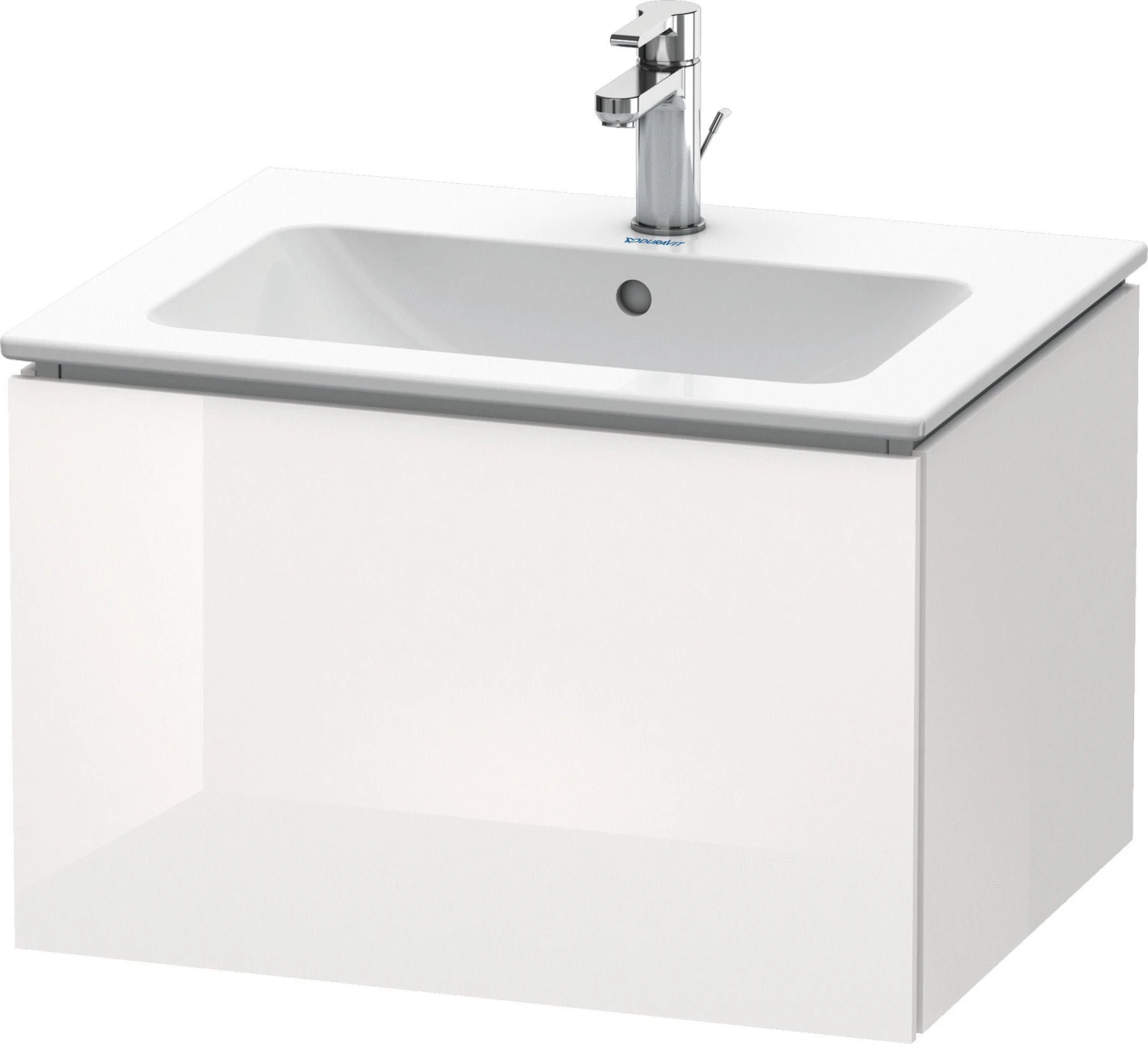 Duravit L-Cube Waschtischunterbau LC614002222 Weiß Hochglanz, 62x40x48,1cm, 1 Auszug