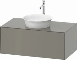 Duravit White Tulip Waschtisch-Unterschrank WT497609292 100 X 55 Cm, Steingrau Seidenmatt, Wandhängend, 1 Auszug, 1 Konsolenplatte