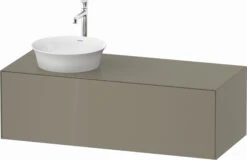 Duravit White Tulip Waschtisch-Unterschrank WT4977LH2H2 130 X 55 Cm, Steingrau Hochglanz, Wandhängend, 1 Auszug, 1 Konsolenplatte, Becken Links