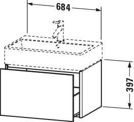 Duravit XSquare Waschtisch-Unterschrank XS409403838 68,4x39,7x46cm, 1 Auszug, Dolomiti Grey Hochglanz – Bild 3