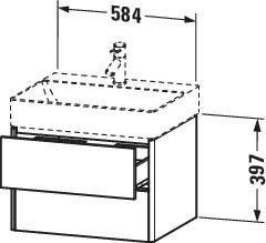 Duravit XSquare Waschtisch-Unterschrank XS416109090 58,4x39,7x46cm, 2 Schubkästen, Flannel Grey Seidenmatt – Bild 4