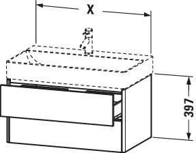 Duravit XSquare Waschtisch-Unterschrank XS416109090 58,4x39,7x46cm, 2 Schubkästen, Flannel Grey Seidenmatt – Bild 5