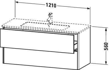 Duravit XSquare Waschtisch-Unterschrank XS417402222 121x56x47,8cm, 2 Schubkästen, Weiß Hochglanz – Bild 4