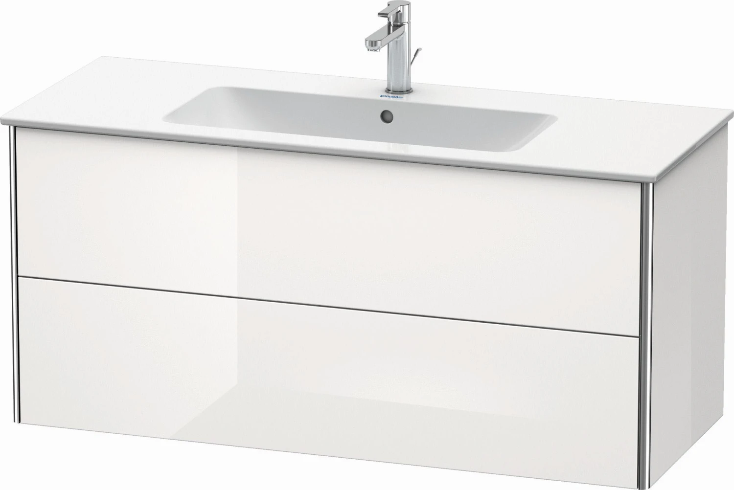Duravit XSquare Waschtisch-Unterschrank XS417402222 121x56x47,8cm, 2 Schubkästen, Weiß Hochglanz