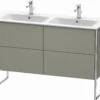 Duravit XSquare Waschtisch-Unterschrank XS444909292 128x59,2x47,8cm, 4 Auszüge, Steingrau Seidenmatt