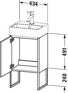 Duravit XSquare Waschtisch-Unterschrank XS4470L6060 43,4x49,1x34cm, Tür Links, Taupe Seidenmatt – Bild 3