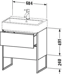 Duravit XSquare Waschtisch-Unterschrank XS447403636 68,4x49,1x46cm, 2 Auszüge, Weiß Seidenmatt – Bild 3