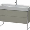 Duravit XSquare Waschtisch-Unterschrank XS447709292 118,4x49,1x46cm, 2 Auszüge, Steingrau Seidenmatt