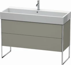 Duravit XSquare Waschtisch-Unterschrank XS447709292 118,4x49,1x46cm, 2 Auszüge, Steingrau Seidenmatt