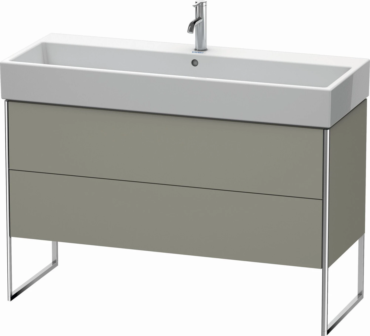 Duravit XSquare Waschtisch-Unterschrank XS447709292 118,4x49,1x46cm, 2 Auszüge, Steingrau Seidenmatt