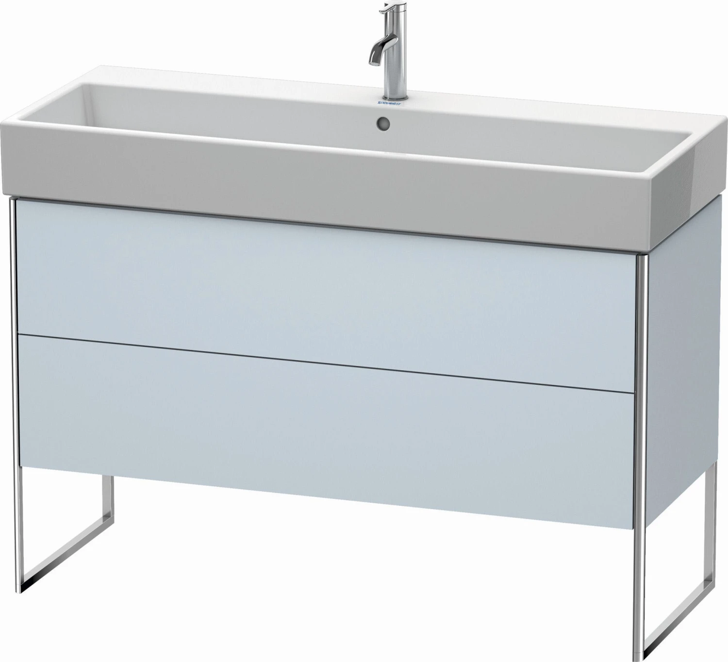 Duravit XSquare Waschtisch-Unterschrank XS447709797 118,4x49,1x46cm, 2 Auszüge, Lichtblau Seidenmatt