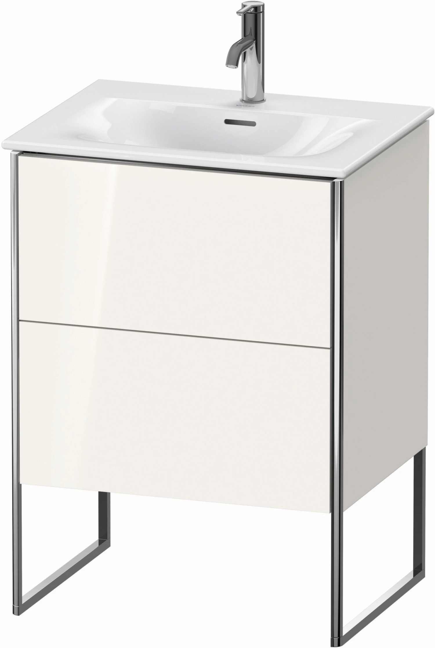 Duravit XSquare Waschtisch-Unterschrank XS452202222 61x84x47,8cm, Weiß Hochglanz, 2 Auszüge