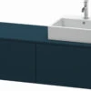 Duravit XSquare Waschtisch-Unterschrank XS4903R9898 140x40x54,8cm, 2 Auszüge, Rechts, Nachtblau Seidenmatt