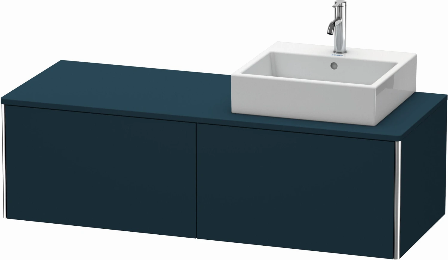 Duravit XSquare Waschtisch-Unterschrank XS4903R9898 140x40x54,8cm, 2 Auszüge, Rechts, Nachtblau Seidenmatt