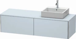 Duravit XSquare Waschtisch-Unterschrank XS4904R9797 160x40x54,8cm, Auszüge, Rechts, Lichtblau Seidenmatt