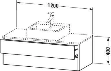 Duravit XSquare Waschtisch-Unterschrank XS491209494 120x40x54,8cm, 2 Schubkästen, Aubergine Seidenmatt – Bild 3
