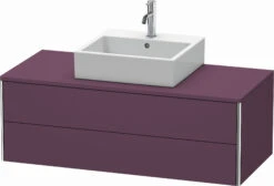 Duravit XSquare Waschtisch-Unterschrank XS491209494 120x40x54,8cm, 2 Schubkästen, Aubergine Seidenmatt