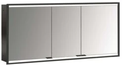 Emco Prime Unterputz-Lichtspiegelschrank 949713563 1400x730mm, 3-türig, Schwarz/spiegel