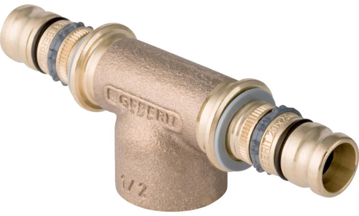 Geberit Mepla T-Stück 602360005 Ø 20xRp 1/2x20mm, Rotguss, IG