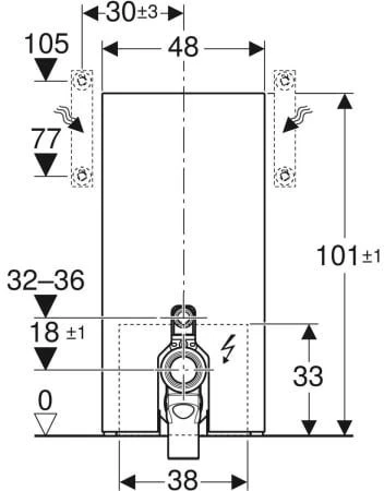 Geberit Monolith Stand-WC-Modul 131203JL5 Bauhöhe 101cm, Front Glas Sand-grau, Seite Aluminium – Bild 2