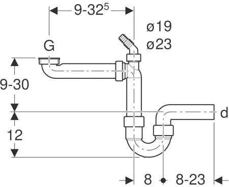Geberit Röhrengeruchsverschluss 152819111 1 1/2" X 50 Mm, Abgang Horizontal, Für Spülbecken, Weiß – Bild 2