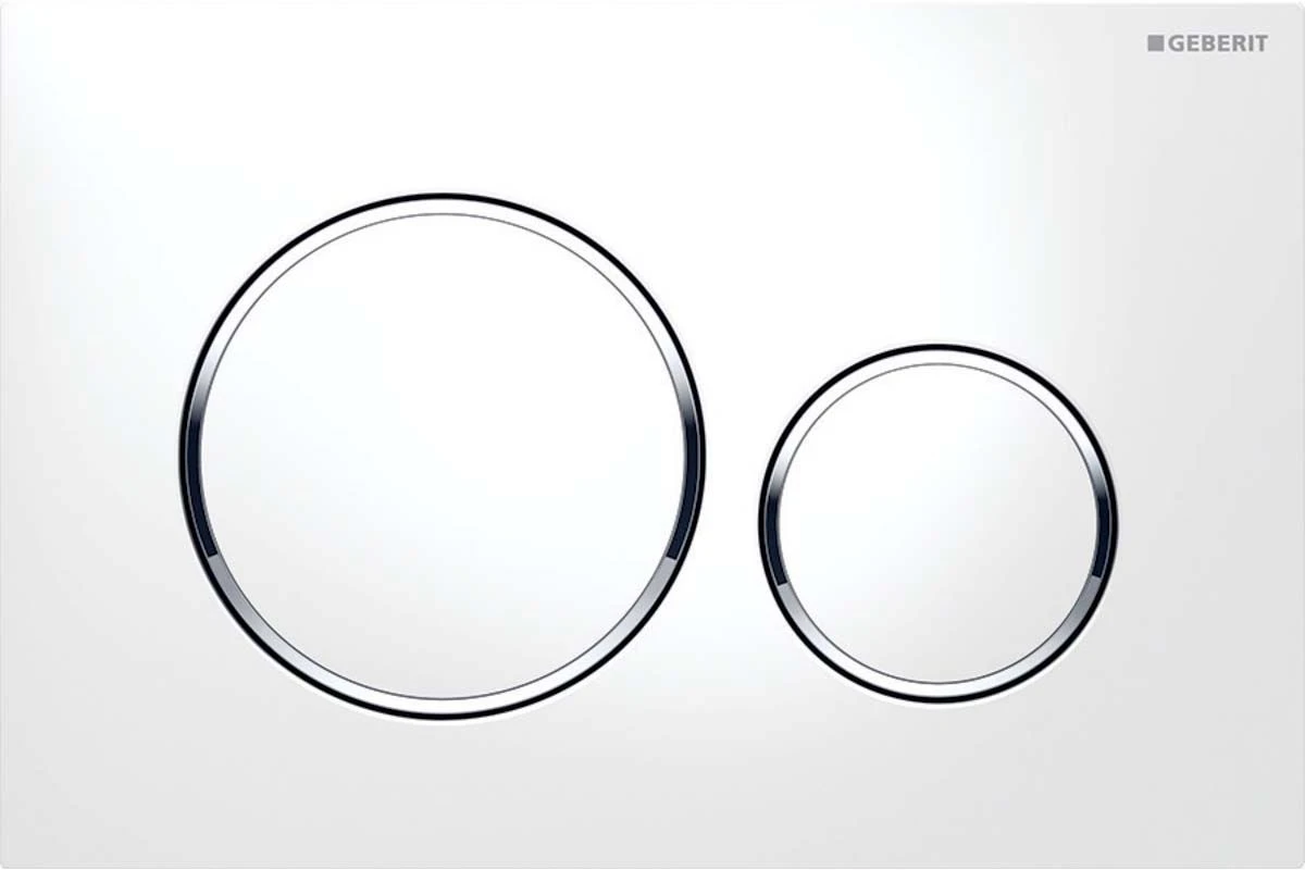 Geberit Sigma 20 Betätigungsplatte 115882KJ1 Weiß / Hochglanz Verchromt
