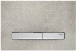 Geberit Sigma 50 Betätigungsplatte 115788JV2 Deckplatte Betonoptik, Platte/Taste Verchromt, Für 2-Mengen-Spülung