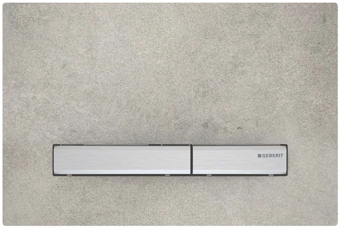 Geberit Sigma 50 Betätigungsplatte 115788JV2 Deckplatte Betonoptik, Platte/Taste Verchromt, Für 2-Mengen-Spülung