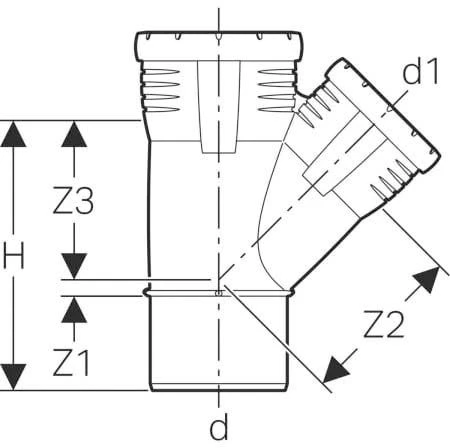 Geberit Silent Pro Abzweig 393532141 DN 100/50, 45°, Hochschalldämmend – Bild 2