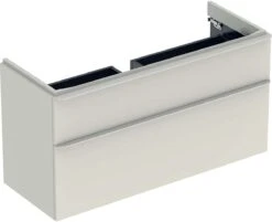 Geberit Smyle Square Waschtisch-Unterschrank 500355JL1 118,4x61,7x47cm, Sandgrau Hochglanz, 2 Schubladen