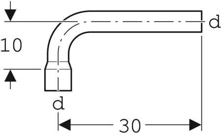 Geberit Spülbogen Verlängerung 118011111 90 Grad, Weiss – Bild 2