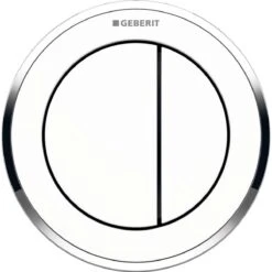 Geberit WC-Steuerung Typ 10 116057KJ1 Pneumatisch, 2-Mengen-Spülung, Badmöbel, Kunststoff, Weiß/hochglanz-verchromt