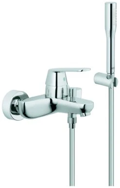 Grohe Wannen-Einhebelmischer Eurosmart 32832000 Cosmopolitan, Aufputz, Mit Brausegarnitur, Chrom