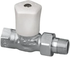 Heimeier Heizkörper-Regulierventil 0122-05.500 DN 32, Durchgang, Rotguss Vernickelt, Mit Voreinstellung