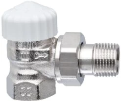 Heimeier V-exact II Thermostat-Ventilunterteil 3451-01.000 Rp 3/8xR 3/8, Eck, Verkürzt, Messing