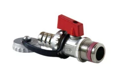 Hermann Schmidt KFE-Kugelhahn 81403015 1/2", Selbstdichtend, FG Rot, Vernickelt