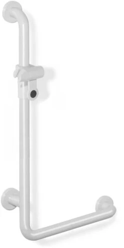 Hewi 801 Winkelgriff 801.33.21699 600 X 1100 Mm, Reinweiß, Aluminiumkern, Mit Brausehalter