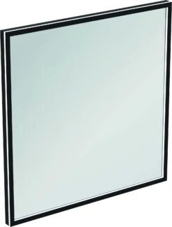 Ideal Standard Conca Spiegel T3966BH 80x3,8x80 Cm, Eckig, Mit Beleuchtung, Neutral, Rahmen Schwarz