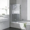 Kermi Diga Badewannen-Faltwand DI2PL12015VPK 120x150cm, Silber Hochglanz, ESG Klar Clean, Links