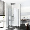 Kermi Diga Eckeinstiegshälfte Pendel-Falttür DI2CL103182AK 103x185cm, Weiß, ESG Klar, Links, Auf Duschplatz