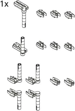 Kermi Gelenke 2533868 Für V2 FW2/V2 TS1, Silber Matt., Ersatzteil-Set